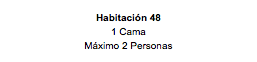 Habitación 48 1 Cama Máximo 2 Personas